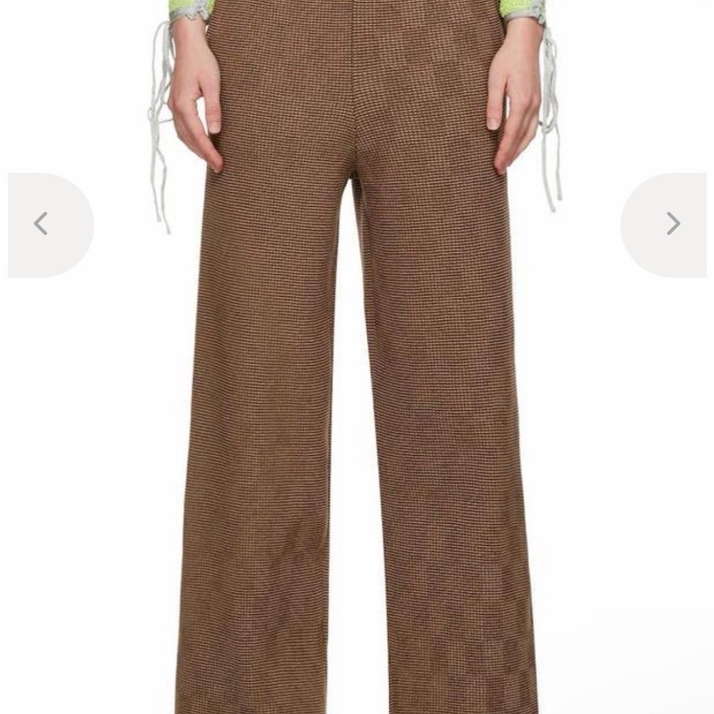 NWOT Isa Boulder Checkered Reflective Brown Loose Pants Size Large - Picture 3 of 5